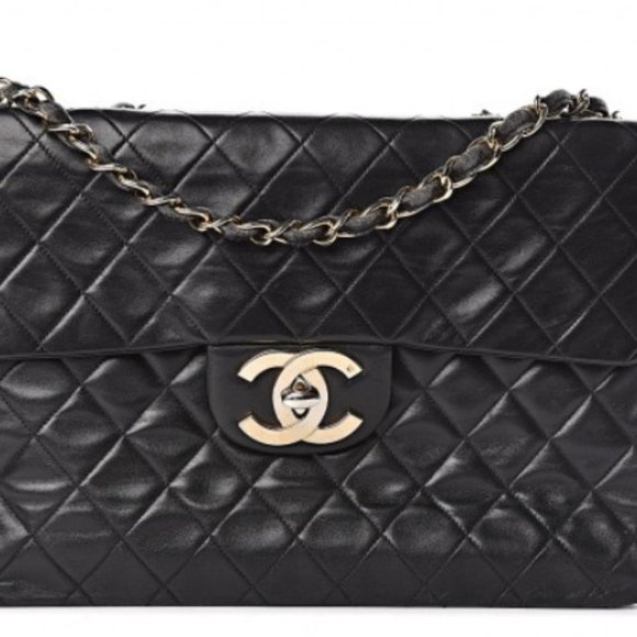 Chanel Bag lambskin quilted XL jumbo single flap - Picture 1 of 12